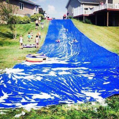 World’s Longest Backyard Lawn Water Slide