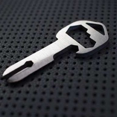 Multi-Tool Brushed Titanium Key