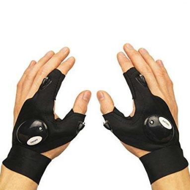Fingerless LED Flashlight Gloves Gadget