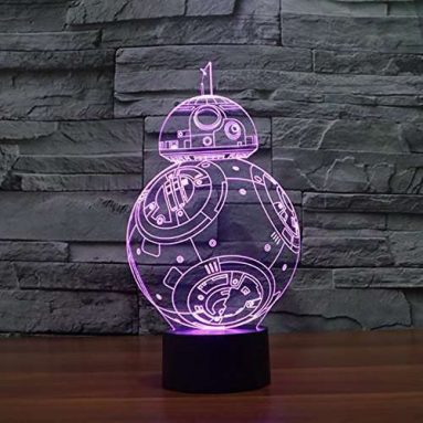 3D Star War Force Awaken Bb-8 Night Lamp