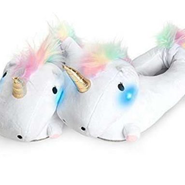 Womens Unicorn Light Up Slippers